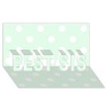 Polka Dots - White on Pale Green BEST SIS 3D Greeting Card (8x4)