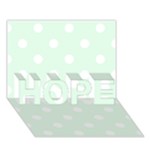 Polka Dots - White on Pale Green HOPE 3D Greeting Card (7x5)