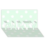 Polka Dots - White on Pale Green PARTY 3D Greeting Card (8x4)