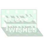 Polka Dots - White on Pale Green Best Wish 3D Greeting Card (8x4)