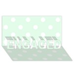 Polka Dots - White on Pale Green ENGAGED 3D Greeting Card (8x4)