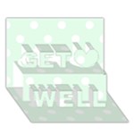 Polka Dots - White on Pale Green Get Well 3D Greeting Card (7x5)