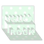Polka Dots - White on Pale Green You Rock 3D Greeting Card (7x5)