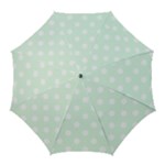 Polka Dots - White on Pale Green Golf Umbrella