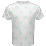 Polka Dots - Pale Green on White Men s Cotton Tee