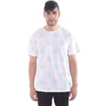 Polka Dots - Pale Green on White Men s Sport Mesh Tee
