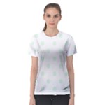 Polka Dots - Pale Green on White Women s Sport Mesh Tee