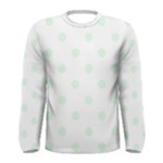 Polka Dots - Pale Green on White Men s Long Sleeve T-shirt