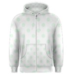 Polka Dots - Pale Green on White Men s Zipper Hoodie