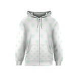 Polka Dots - Pale Green on White Kid s Zipper Hoodie