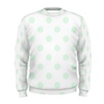 Polka Dots - Pale Green on White Men s Sweatshirt