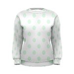 Polka Dots - Pale Green on White Women s Sweatshirt
