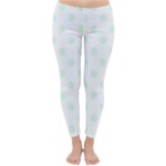 Polka Dots - Pale Green on White Winter Leggings