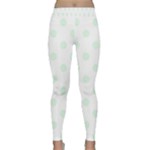 Polka Dots - Pale Green on White Yoga Leggings