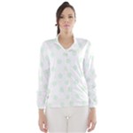 Polka Dots - Pale Green on White Wind Breaker (Women)