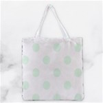 Polka Dots - Pale Green on White Grocery Tote Bag