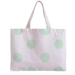 Polka Dots - Pale Green on White Zipper Mini Tote Bag