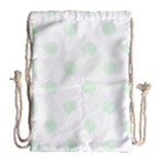 Polka Dots - Pale Green on White Drawstring Bag (Large)