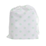 Polka Dots - Pale Green on White Drawstring Pouch (XXl)