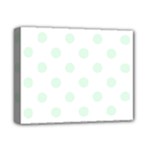 Polka Dots - Pale Green on White Deluxe Canvas 14  x 11  (Stretched)