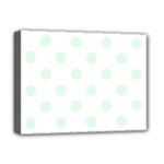 Polka Dots - Pale Green on White Deluxe Canvas 16  x 12  (Stretched)
