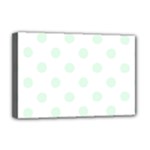 Polka Dots - Pale Green on White Deluxe Canvas 18  x 12  (Stretched)
