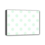 Polka Dots - Pale Green on White Mini Canvas 7  x 5  (Stretched)