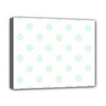 Polka Dots - Pale Green on White Canvas 10  x 8  (Stretched)