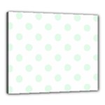 Polka Dots - Pale Green on White Canvas 24  x 20  (Stretched)
