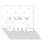 Polka Dots - Pale Green on White GIRL 3D Greeting Card (7x5)