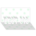 Polka Dots - Pale Green on White BEST SIS 3D Greeting Card (8x4)