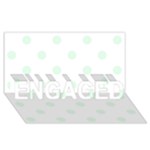 Polka Dots - Pale Green on White ENGAGED 3D Greeting Card (8x4)