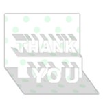 Polka Dots - Pale Green on White THANK YOU 3D Greeting Card (7x5)