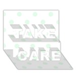 Polka Dots - Pale Green on White TAKE CARE 3D Greeting Card (7x5)