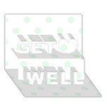 Polka Dots - Pale Green on White Get Well 3D Greeting Card (7x5)