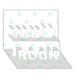 Polka Dots - Pale Green on White You Rock 3D Greeting Card (7x5)