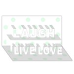 Polka Dots - Pale Green on White Laugh Live Love 3D Greeting Card (8x4)