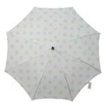 Polka Dots - Pale Green on White Hook Handle Umbrella (Medium)