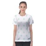 Polka Dots - Pastel Green on White Women s Sport Mesh Tee