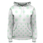 Polka Dots - Pastel Green on White Women s Pullover Hoodie