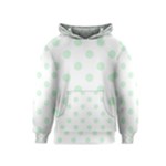 Polka Dots - Pastel Green on White Kid s Pullover Hoodie
