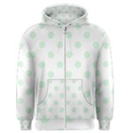 Polka Dots - Pastel Green on White Men s Zipper Hoodie