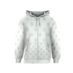 Polka Dots - Pastel Green on White Kid s Zipper Hoodie
