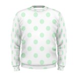 Polka Dots - Pastel Green on White Men s Sweatshirt