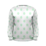 Polka Dots - Pastel Green on White Women s Sweatshirt