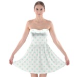 Polka Dots - Pastel Green on White Strapless Bra Top Dress