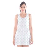 Polka Dots - Pastel Green on White Scoop Neck Skater Dress