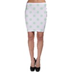 Polka Dots - Pastel Green on White Bodycon Skirt