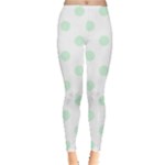 Polka Dots - Pastel Green on White Women s Leggings