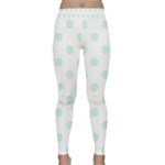 Polka Dots - Pastel Green on White Yoga Leggings